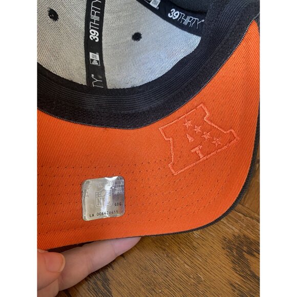 New Era Bengals 39Thirty Stretch Fit Cap Embroidered Logo NFL Black & Orange Adu - Picture 7 of 10